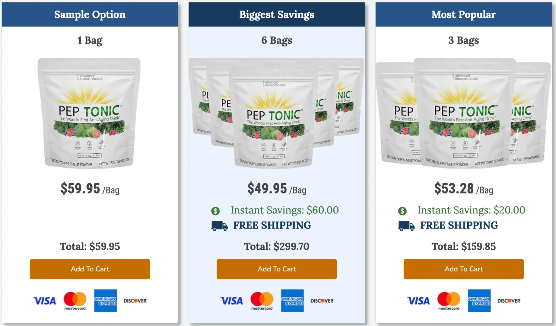 pep tonic pricing